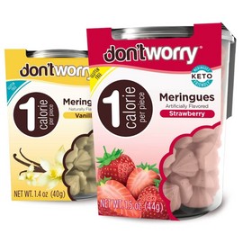 Don't Worry Meringue Cookies Keto Friendly | Strawberry & Vanilla | 2 PACKS