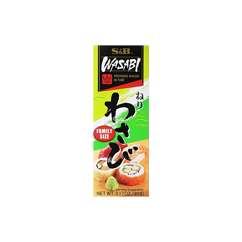S&B Prepared Wasabi in Tube, Family Size, 3.17 oz (90