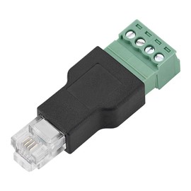 TICFOX RJ11 Verteiler, RJ11 Stecker auf 4 Poligen Schraubanschluss Adapter, Stabile Signalübertragung für Telefonanschlüsse