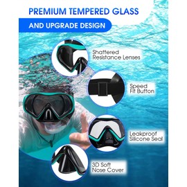 Aegend 2 Pack Swimming Goggles Snorkel Diving Mask for Adults Men Women, Nose Cover, Soft Knitted Strap