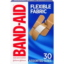 Band-Aid Brand Flexible Fabric Adhesive Bandages,  30 ct