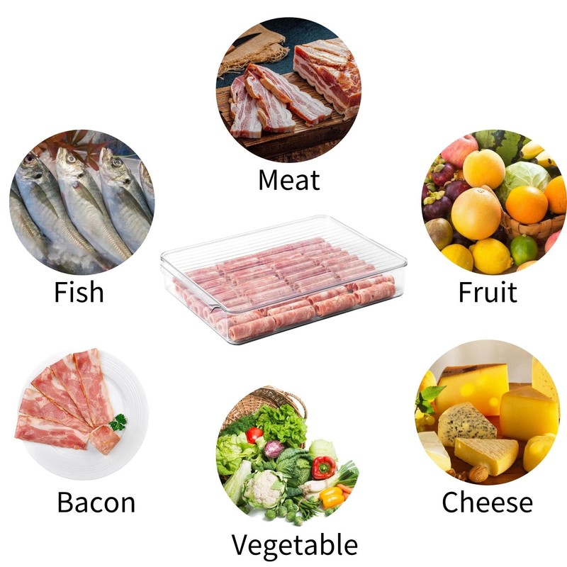 vacane 2 Pack Deli Meat Container for Fridge, Bacon Container