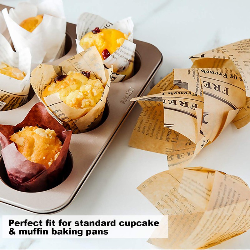 200 Pieces Tulip Cupcake Muffin Liners - 2 Inch Standard