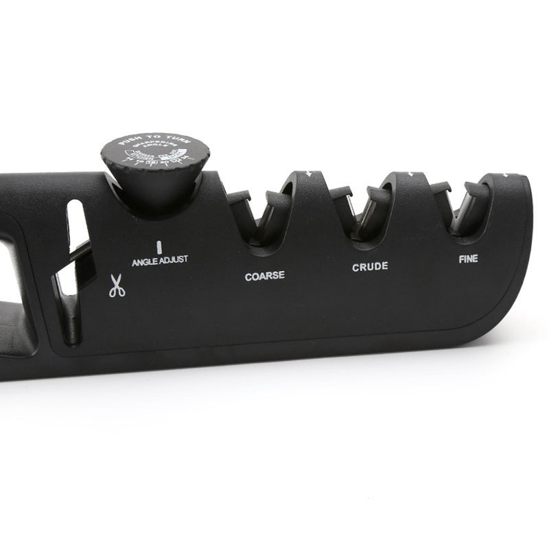 Black 4 Stage Knife Sharpener Adjustable Angle Household Blade Sharpener