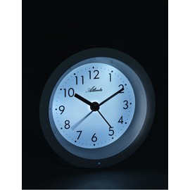 Atlanta Alarm Clock with Night Light Sensor Quartz Analogue White – 1975/0