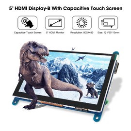 DORHEA 5 inch for Raspberry Pi Display Module 5” Touch Screen 800x480 Pixel Touch Screen HDMI Display for Raspberry Pi 4 3 2 Model B RPi 1 B B+ A A+