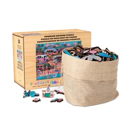 Buffalo Games - Hawaiian Food Truck Festival Wood Puzzle - Whimsy Cut Jigsaw Pieces - 500 Piece Jigsaw Puzzle