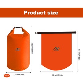 WZHHDM Waterproof Dry Bag Set, 2PCS Rucksack Liner, Dry Sack Waterproof Bag Stuff Sacks Lightweight Large Capacity Ripstop Dry Bags Waterproof Floating for Kayaking(Orange)