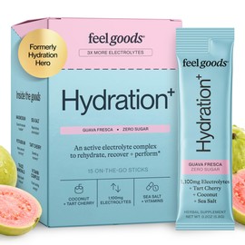 Feel Goods- Hydration Hero, 1000 mg de electrolitos en polvo, sin azúcar, magnesio, agua de coco orgánica, L-teanina                                  