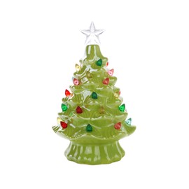 Vintage Green Lighted Ceramic Christmas Tree