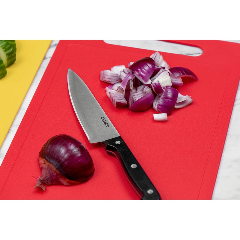 Chef Aid Green Poly Chopping Board, Multipurpose Anti-Slip Surface, Easy