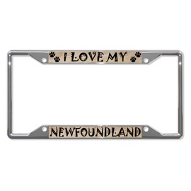 Fastasticdeals Newfoundland Dog License Plate Frame Tag Holder Cover