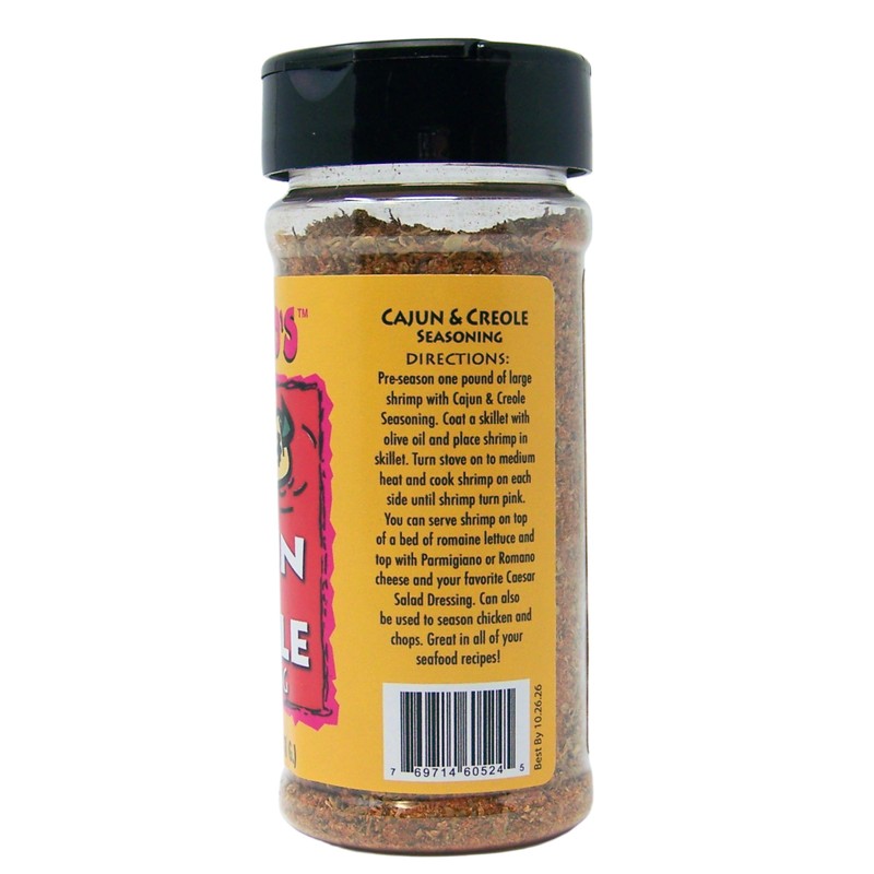 Andy Roo's Cajun & Creole Seasoning, 5 Ounce Shaker (No
