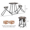 COSTWAY Bar Table and Stools Set of 3, Round Pub