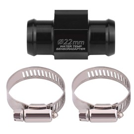 Motorcycle Water Temperature Connection Pipe, Motorcycle Water Temperature Connection Pipe Hose Sensor Measuring Adapter with 2 Adjustable Clamps (22 mm)