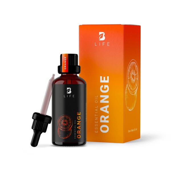 Aceite Esencial con Ingredientes Puros y Naturales, Aromalogía de 50 ml. Aceite Esencial Naranja (Orange), B Life.