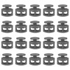 sourcing map 20pcs Plastic Cord Locks Double Hole Spring Toggle
