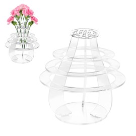 BOXOB Puzzle Flower Vase, Acrylic Transparent Bouquet Building Set Creative Display Stand Holder Pot for Flowers Roses Sunflower Botanical Daffodils Lotus Tulips (Style B)