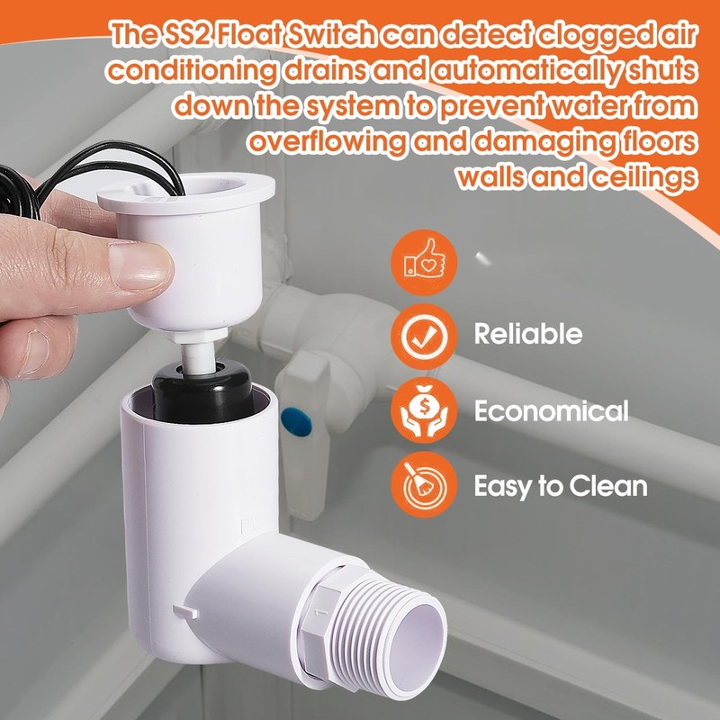 SS2 Float Switch L-Shape with 3/4 Inch Adaptor and 6Ft