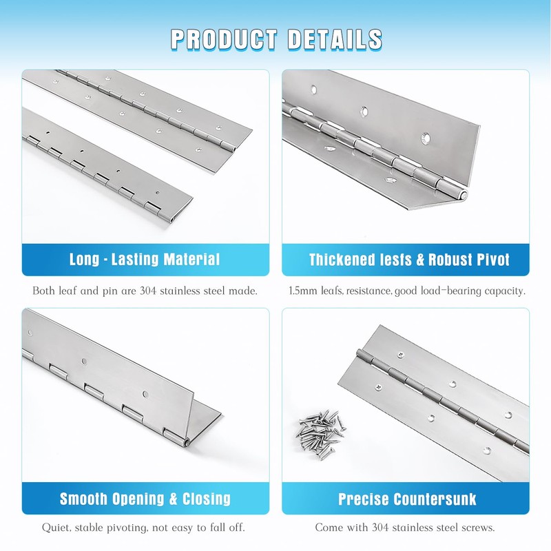 Heavy Duty Piano Hinge 36 Inch x 3 Inch Width
