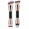 Foundation Makeup Brushes, 2Pcs Premium Double-Ended Makeup Brush (Flat/Angled/Angled Round/Tapered