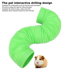 Retractable Small Animal Play Tunnel Toy for Mink Guinea Pig Hedgehog, Expandable, Ideal Pet Exercise, Hideout and Play (Green)
