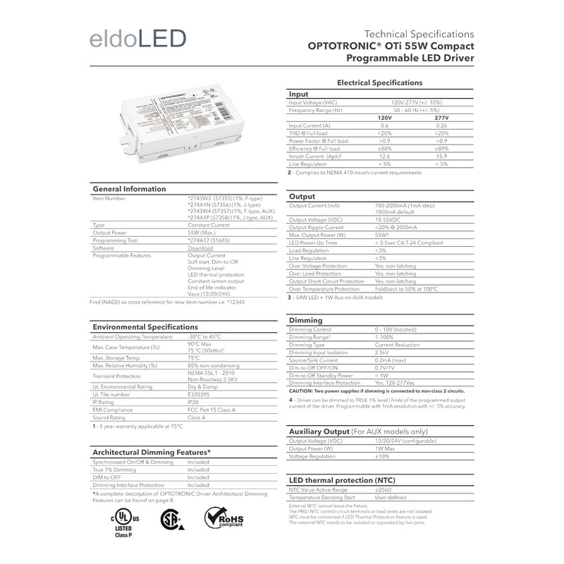 eldoLED | *274A1N OTi 55W Compact Programmable LED Driver |