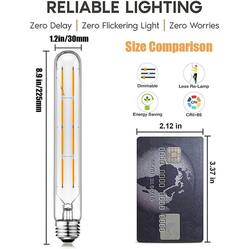 XININSUN T10 Led Bulbs,Long Tubular Led Light Bulbs, E26 Dimmable