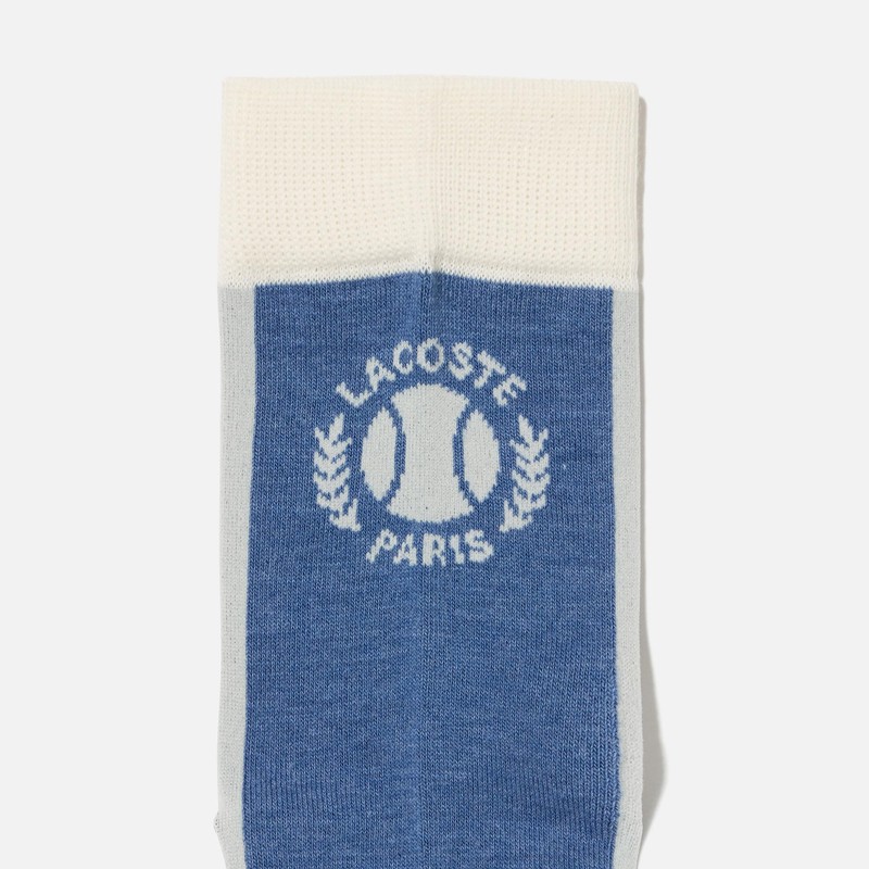 Lacoste Men's Tennis Ball Jacquard Socks, blue
