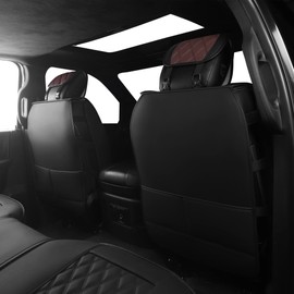 JOJOBAY Car Seat Covers for Dodge Ram,Fit 2009-2023 1500/2500/3500 HD Pick-up Truck,Crew,Regular,Quad,Mega Cab,Waterproof Synthetic Leather Seat Covers(2PCS-Front,Black-Brown)