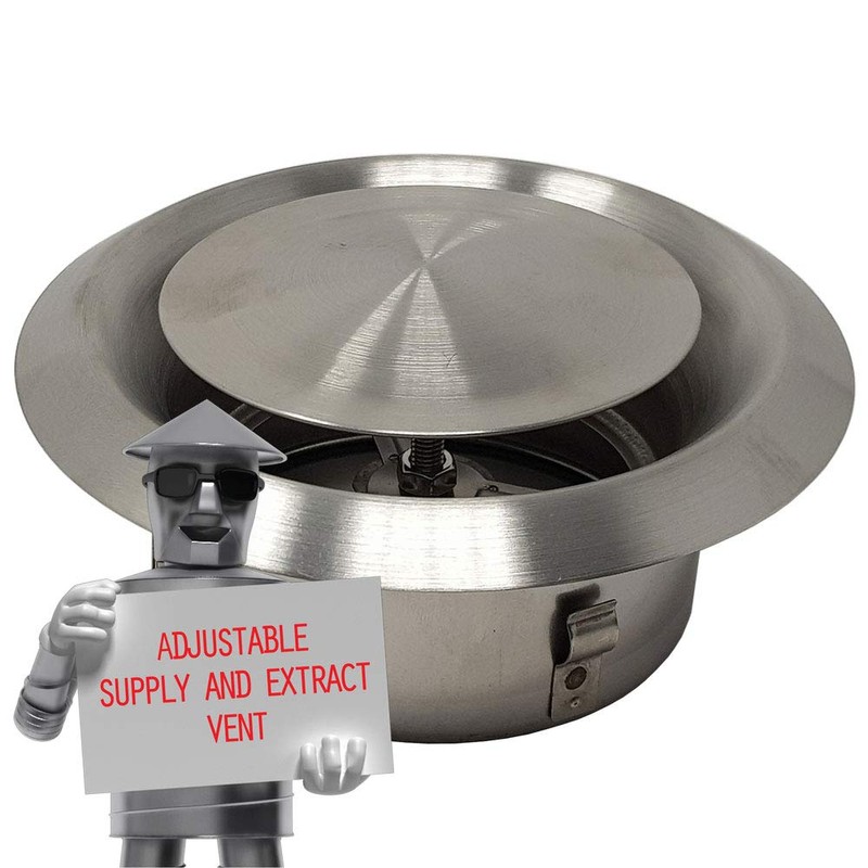 Kair Ceiling Valve 125mm - 5 inch Stainless Steel Adjustable
