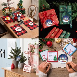 Christmas Ornament 2024, Cheerful Snowman with Gifts Cartoon, Ideal for Family, Friends, Holiday, Home Decor, Xmas Tree Decoration, 3-Inch Round Ceramic Keepsake with Gift Box