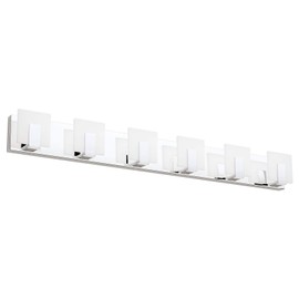 Aipsun 6 Lights Dimmable Modern LED Bathroom Vanity Light Acrylic Stainless Steel Chrome Up and Down Bathroom Wall Light Over Mirror(White Light 6000K)