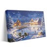 Christmas Ice Skating Rink Canvas Wall Art Decor - Festive