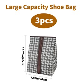 giteo bedding 3 Pack Portable Boot Storage Bags, Boots Organizer Protector Bag with Handle and Zipper, Waterproof and Dustproof Boots Cover Shoe Bags for Travel (Flat Style)