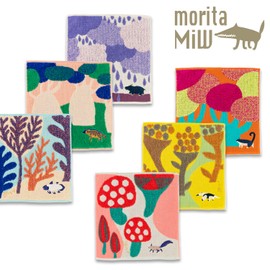 Kusubashi Mon Ori, Kusubashi Mon Ori, Gauze Pile Handkerchief, Coelacanth, Blue, A-66648-86-B, 9.8 x 9.8 inches (25 x 25 cm)