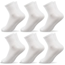 6 Pairs Womens Socks Size 4-7 Multipack Quarter Socks White Ankle Socks Women White Sport Socks Womens Cotton Socks Woman Socks Ladies Socks (UK, Numeric, 4, 7, Regular, Regular, White)
