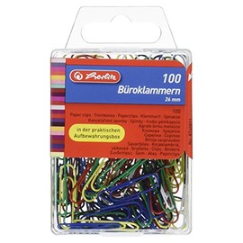 herlitz Büroklammer farbig sortiert, 100 Stück