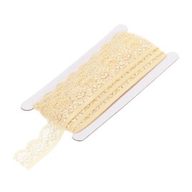MECCANIXITY Lace Trim Vintage Crochet 0.98" x 10yards Light Yellow Stretch Lace Ribbon for DIY Scrapbooking Clothes Fabric Wedding Decoration Gift Wrap