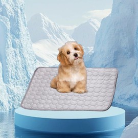 Treayes Dog Cooling Mat,2025 Upgrade Pet Cooling Mat for Dogs Cats,Washable & Portable Pet Soft Pad for Indoor or Outdoor,Perfect for Summer (Gray, Large,26.7"x20.8")