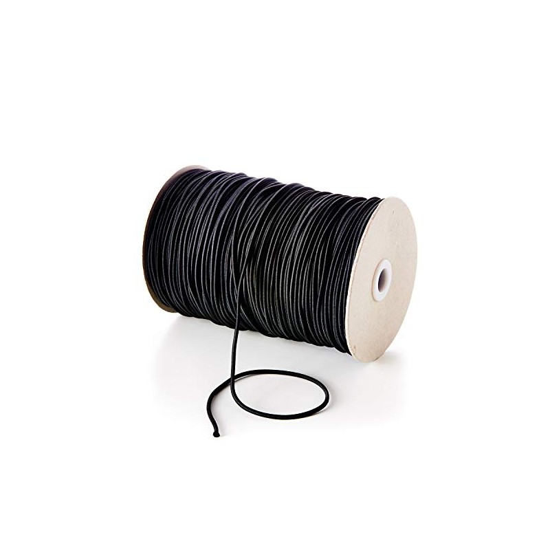 Black Round Elastic 1.5mm Wide x 5 Metres Dressmaking Sewing
