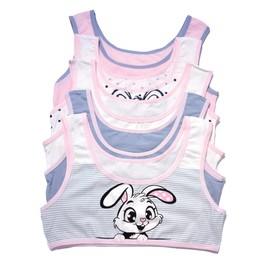 DK MY FASHION, Girls Cotton Crop Top Bralette Sports Bra Bustier 5 Pack 8-15 Years, Colour 4