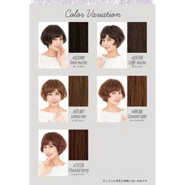 Montblanc Short Wig, Partially Hand Planted, Made in Japan, Feminine Short, Comb Hair, Random Curl, Short Perm, 5 Colors (Cafe Mocha)