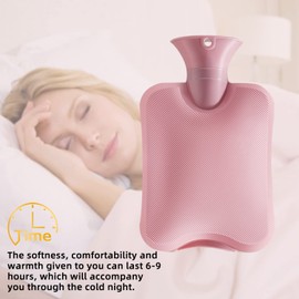 Hot Water Bag, 1.8L Capacity with Soft Lid, Protection for Children and Adults from the Cold, The Winter Blanket Can Be Heated and Keep Warm (Blue)