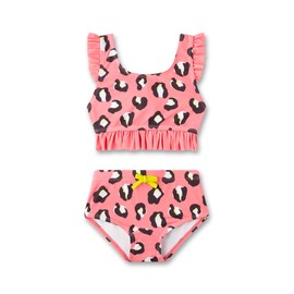 Sanetta Girls Bikini Pink Leo Pattern | Comfortable and Cuddly Bikini Made from Recycled Polyester Mix for Girls Swimwear for Children, pink, 116