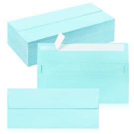 100 Pack #10 Business Envelopes, Self Seal Standard Light Blue Envelopes for Secure Business & Legal Mailing, Office, Checks, Letter, Invoices, 4 1/8 x 9 1/2 Inches