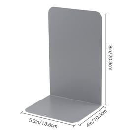 Honagu Book Ends, Bookends for Shelves, Home, Office, Metal Book Stopper for Books, Metal Bookend Supports, Modern Minimalist Style Decorative Bookend, Grey (1Pairs/2Pcs)