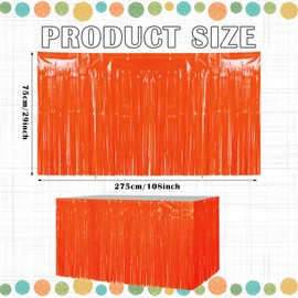 VitalCozy 4 Pcs Neon Party Metallic Tinsel Foil Fringe Table Skirts for Rectangle Tables 29 x 108 Inch Neon Party Streamer Garland Curtains Backdrop for Xmas Wedding Birthday Party Decor