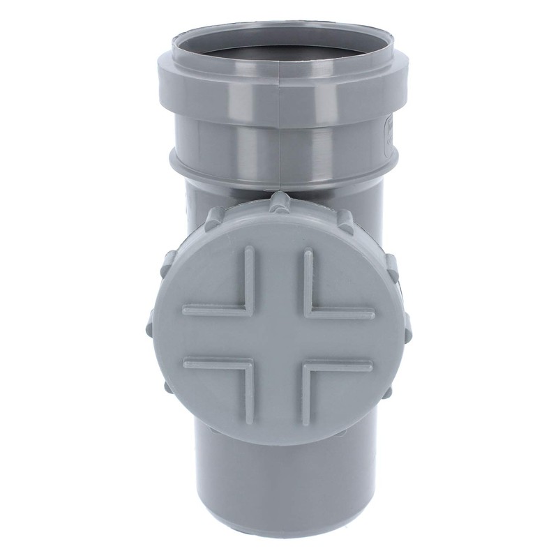 PP cleaning pipe, inspection pipe, diameter DN 75 mm, grey,