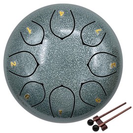 Musiin Ethereal Drum 6 Inch 8 Notes, Beginner Tambourine Percussion Instrument, Suitable for Meditation Yoga Music Education, Best Gift for Family/Friends (Teal)